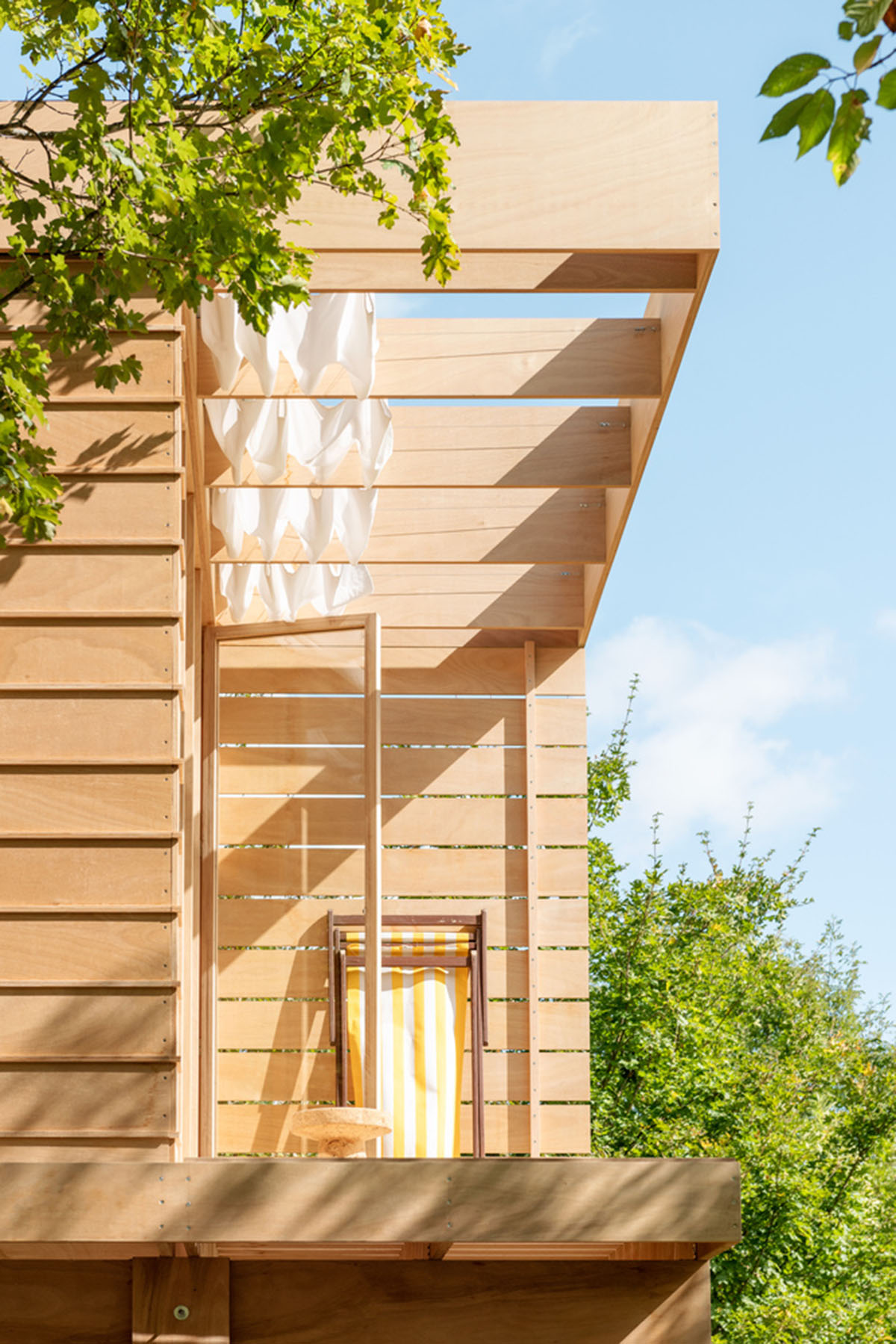 The Hermitage cabin is entirely built from wood as a space for contemplation on Trebbia Valley, Italy