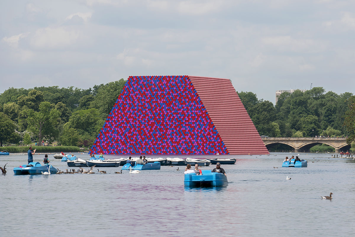 Renowned artist Christo completes his playful floating platform