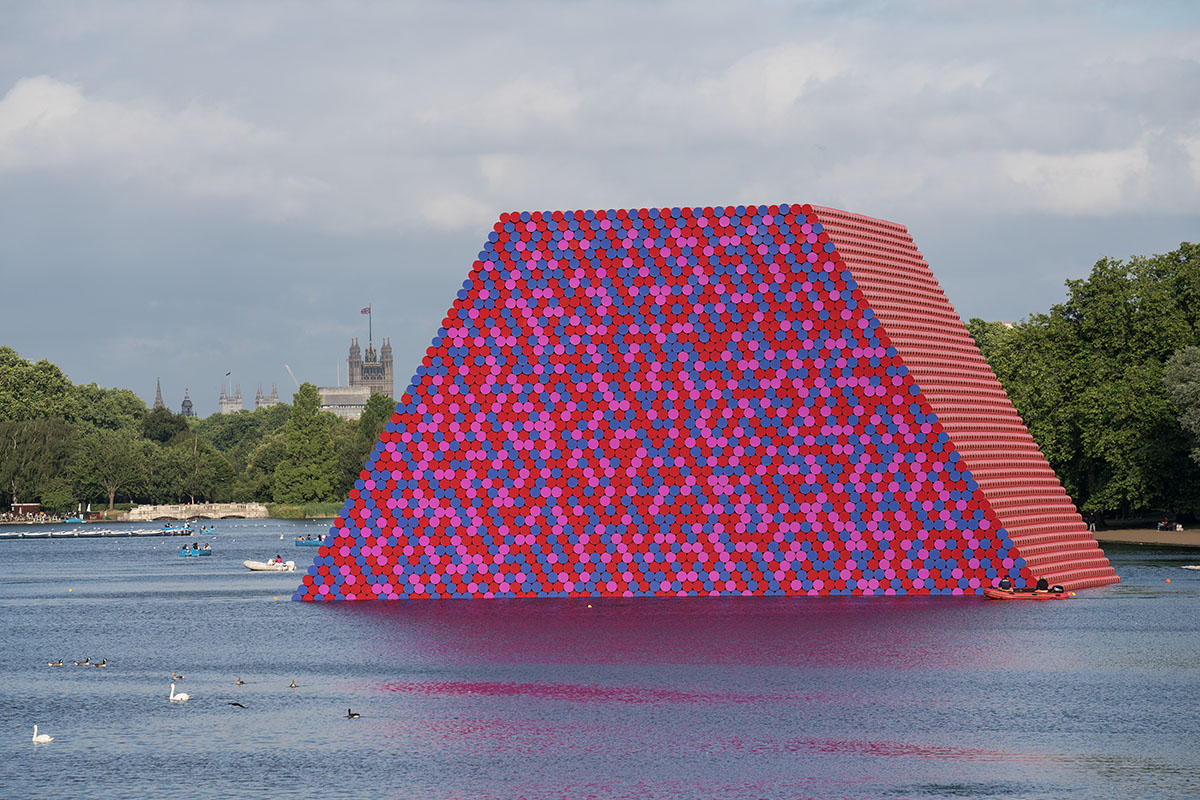 Renowned artist Christo completes his playful floating platform