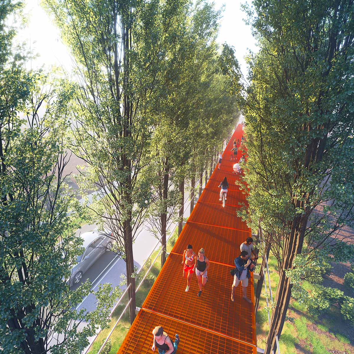 Carlo Ratti Associati designs elevated bicycle path among treetops in Italian countryside