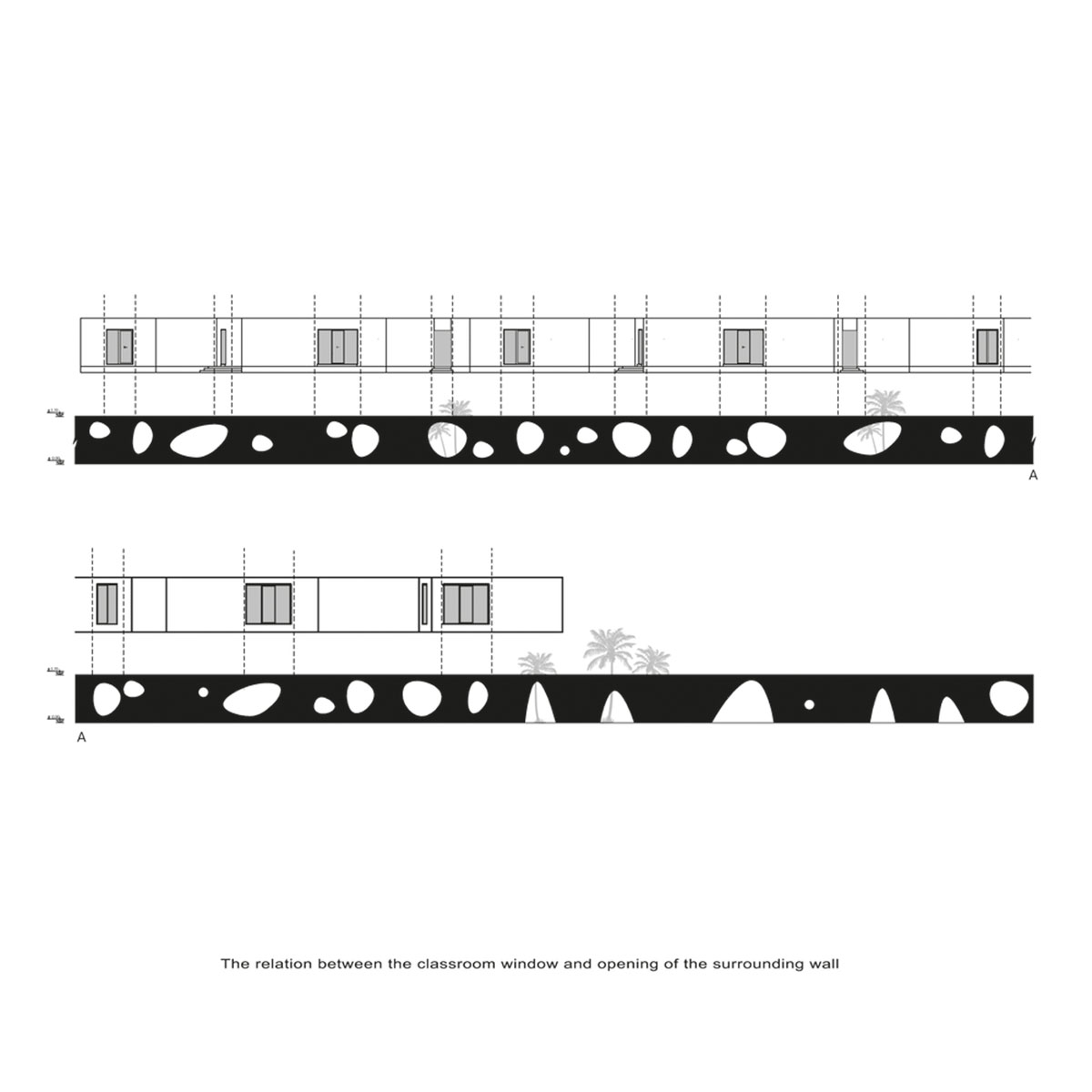Circular wall featuring inhabitable holes encapsulates elementary school designed by Daaz Office