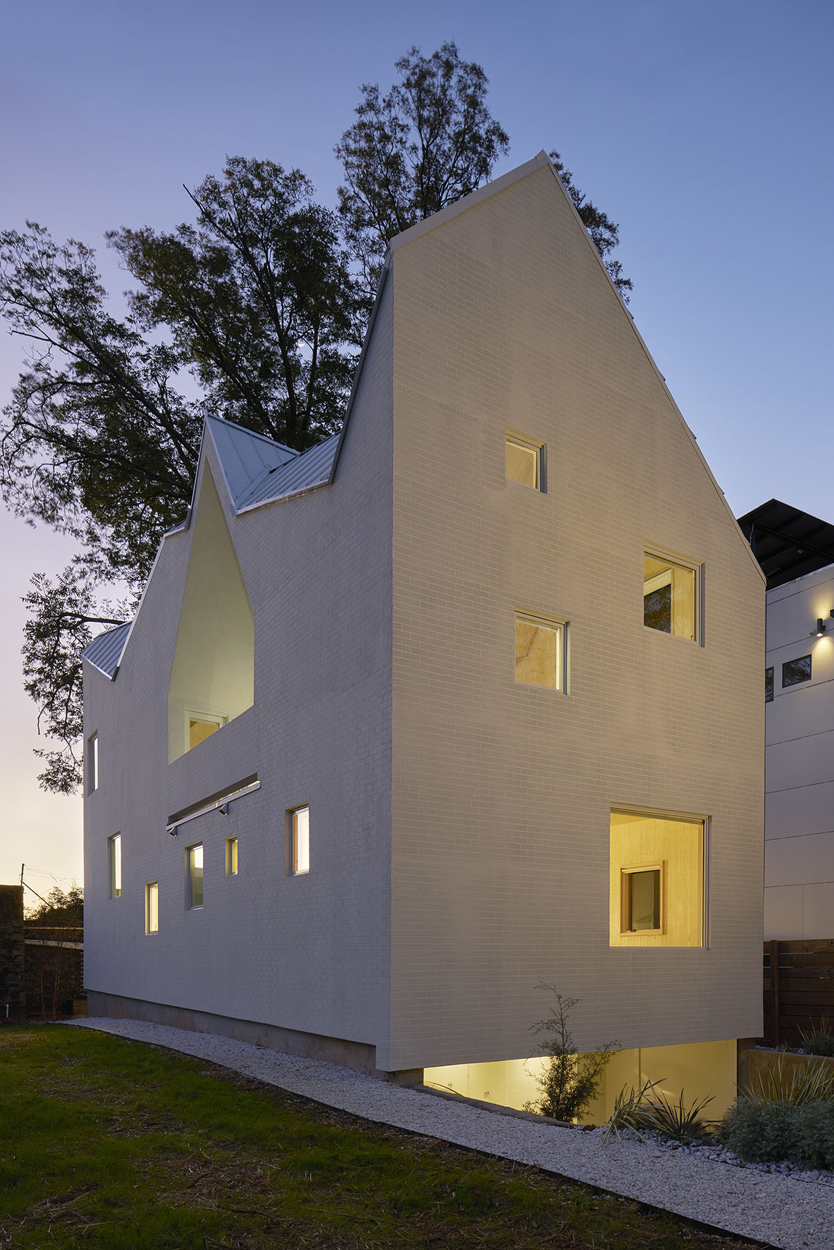 This family residence's roof plan establishes architecture of the building in Atlanta