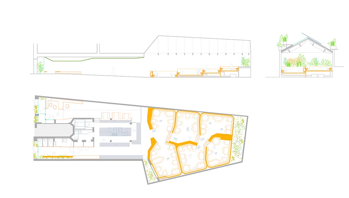 SelgasCano and Andreu Carulla convert industrial mechanical workshop into a restaurant in Madrid