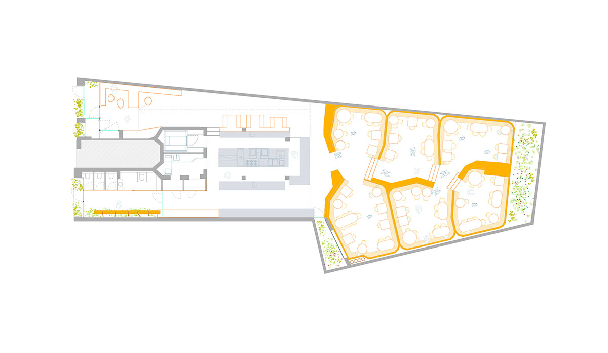 SelgasCano and Andreu Carulla convert industrial mechanical workshop into a restaurant in Madrid