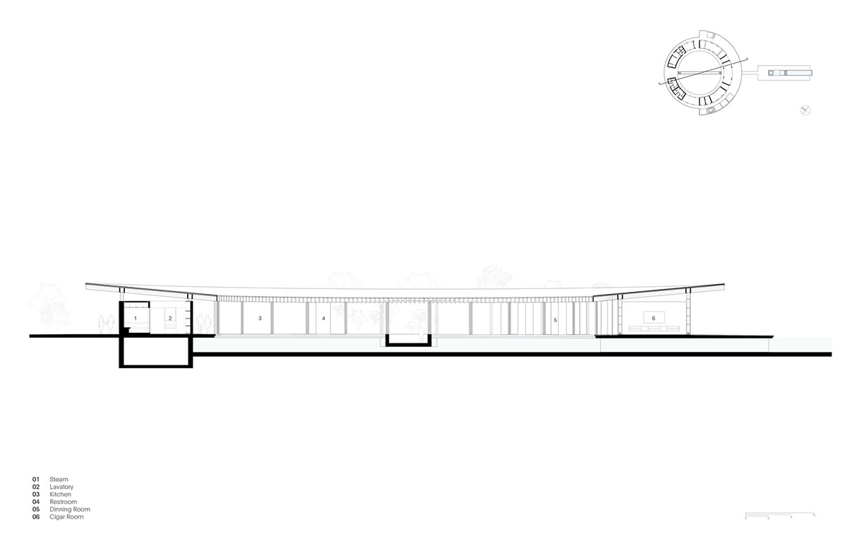 Circular clubhouse by Sordo Madaleno Arquitectos is nestled on the edge of lake in Valle de Bravo