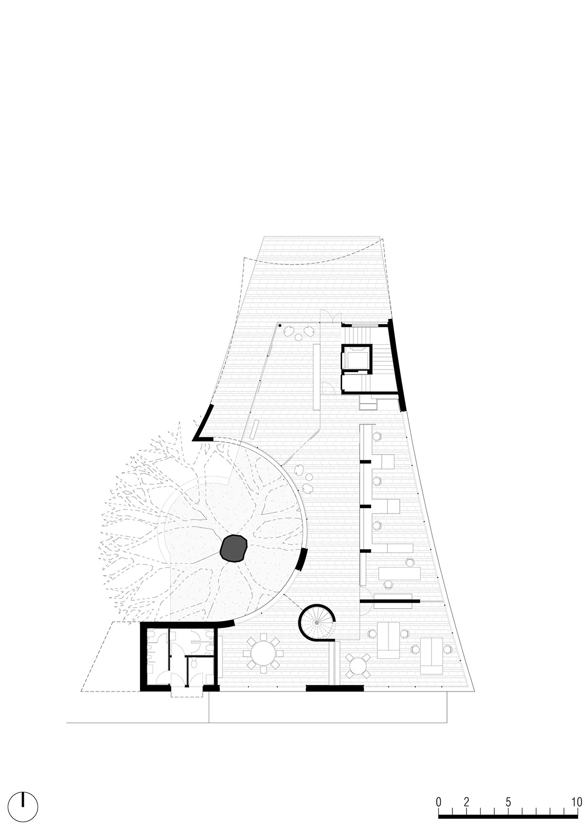 MoDusArchitects wraps public space with sinuous curves for an office building in Bolzano, Italy