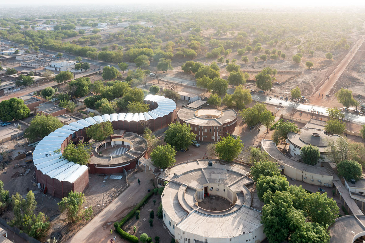 Manuel Herz Architects built curvilinear hospital with lattice-like brickwork in rural Senegal