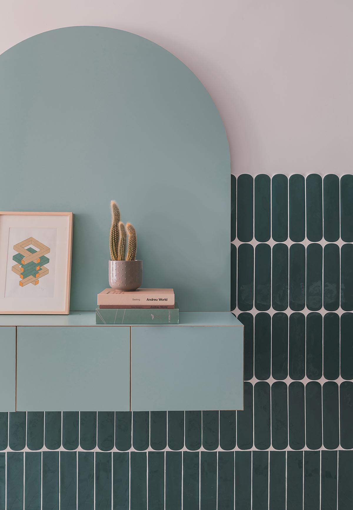 OOIIO transforms an apartment interior into a designer home with flawless ceramic surfaces in Madrid