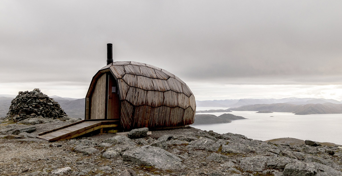 SPINN Architects' rounded cabin can be fitted in any terrain adapting to harsh climate in Norway