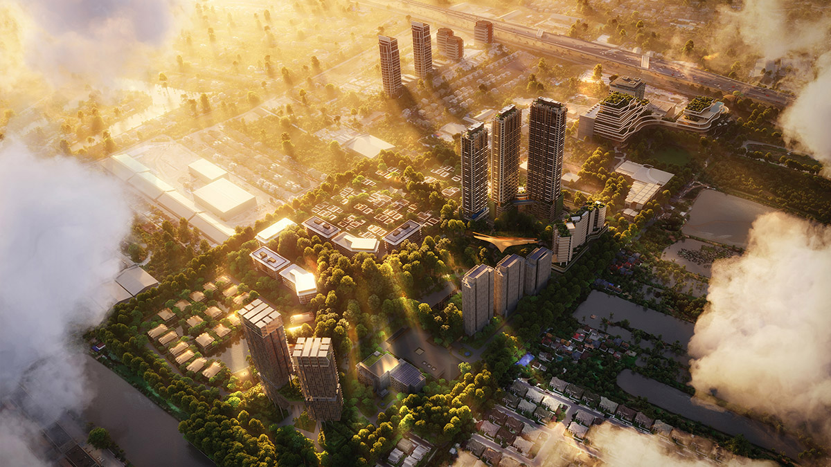 Foster + Partners' new residential-led masterplan for Bangkok features a large forest at its center