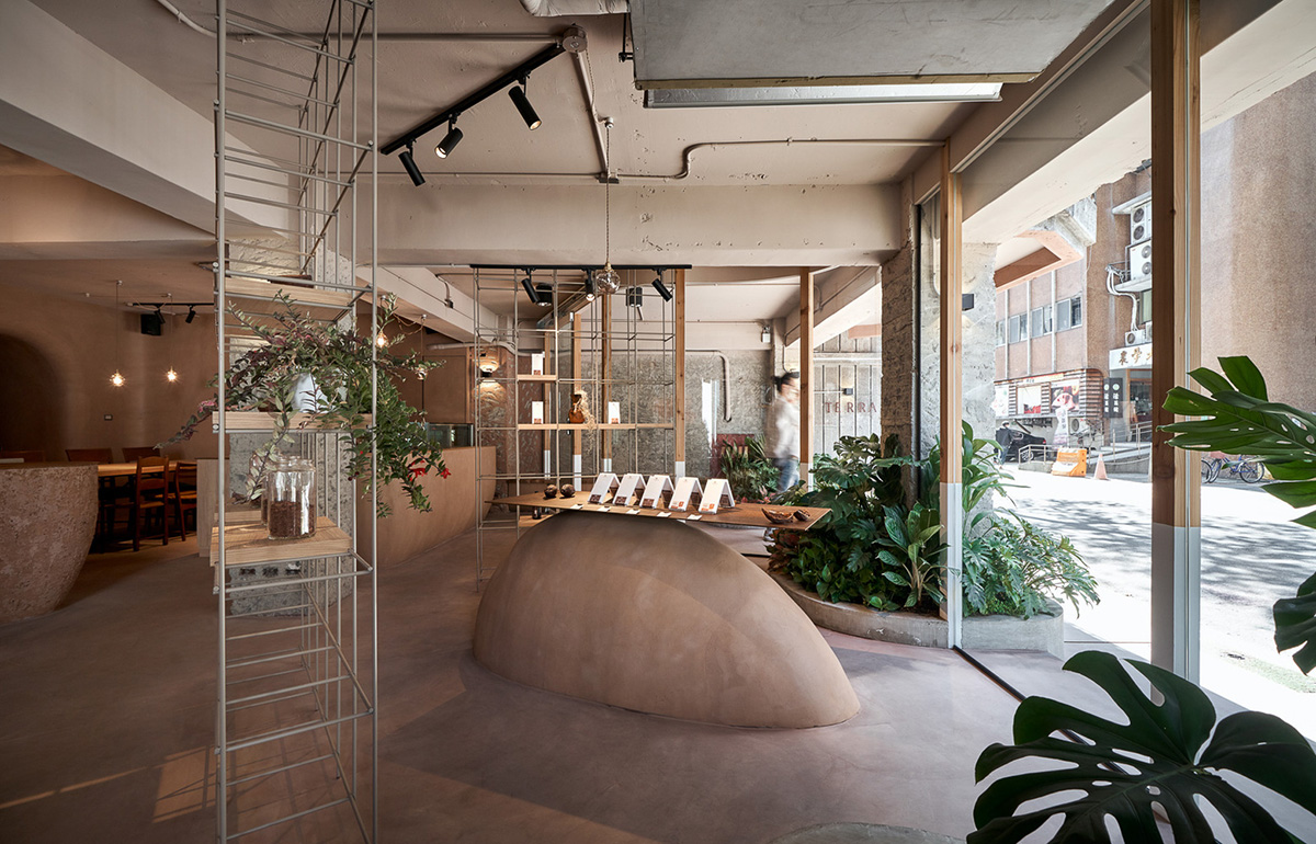 Soar Design Studio adds greenery and smooth surfaces to chocolate store offering garden-like space