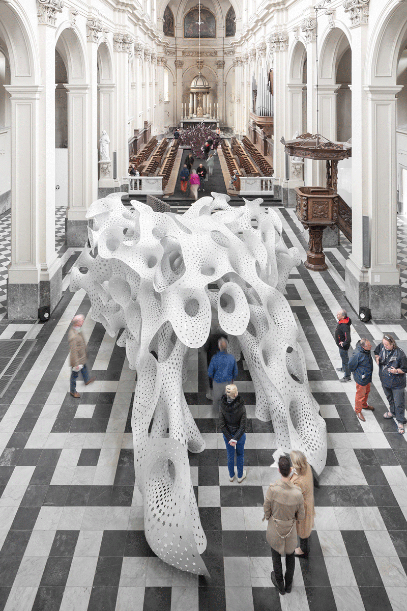 Marc Fornes created coral-like installation for Bruges Triennale themed as Liquid City