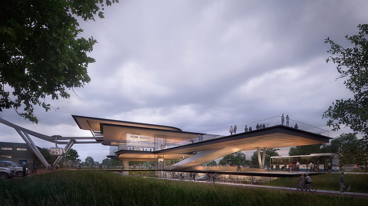 UNStudio to enhance Amsterdam's transport with new cable car line featuring sculptural towers