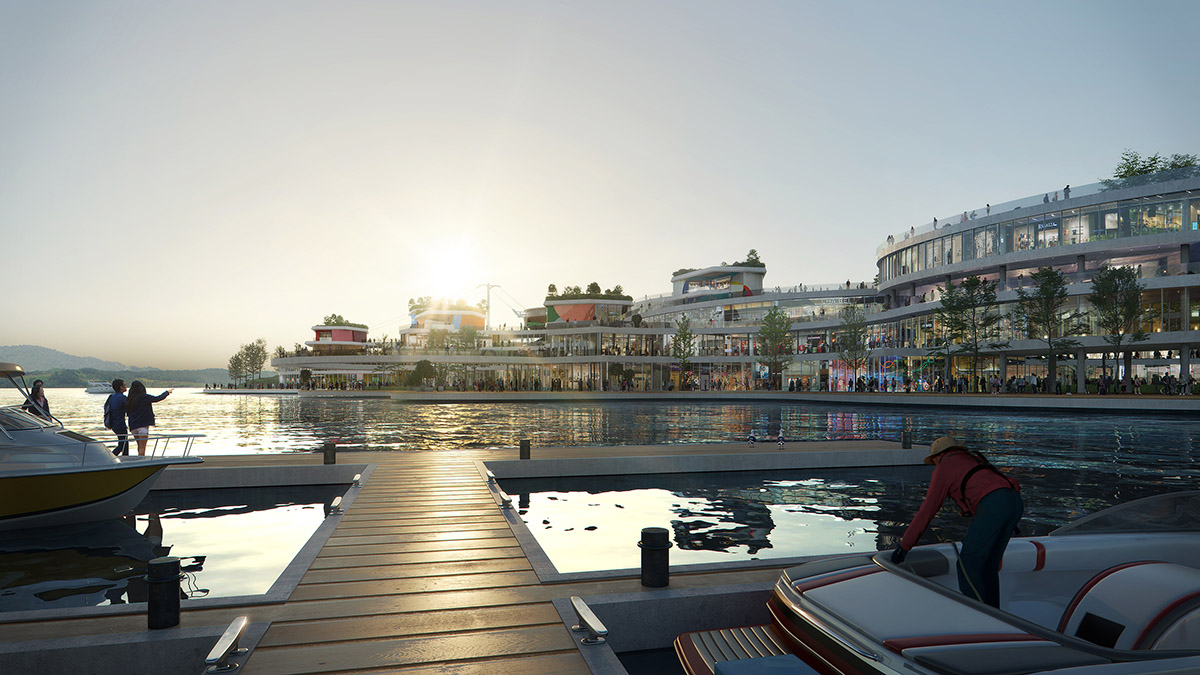 UNStudio reimagines Korean gardens with sinuous leisure island in South Korea