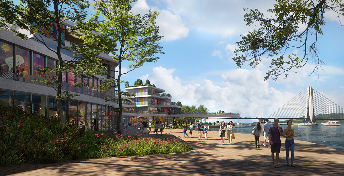 UNStudio reimagines Korean gardens with sinuous leisure island in South Korea