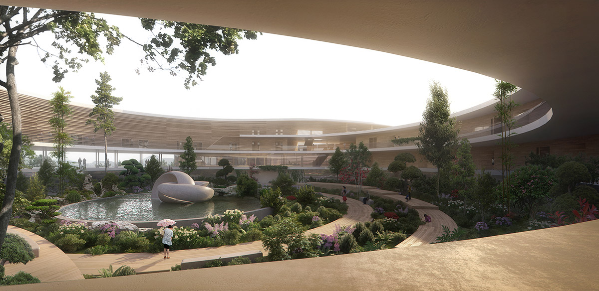 UNStudio reimagines Korean gardens with sinuous leisure island in South Korea