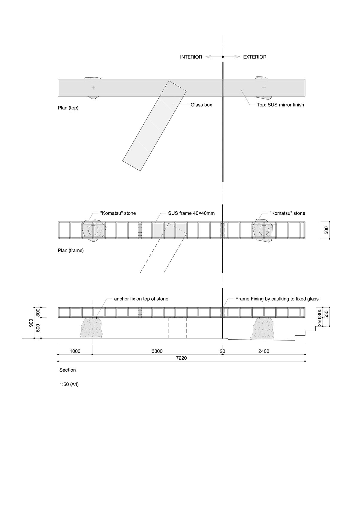 Mirrored boxes and reflective surfaces create multifaceted perspectives in a Tokyo shop