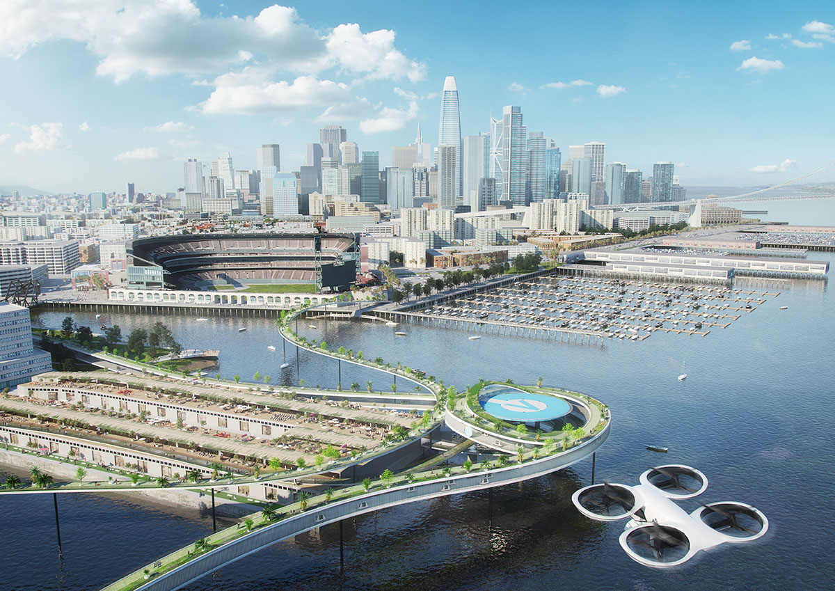 MVRDV and Airbus release research showing how to integrate air mobility into urban environments