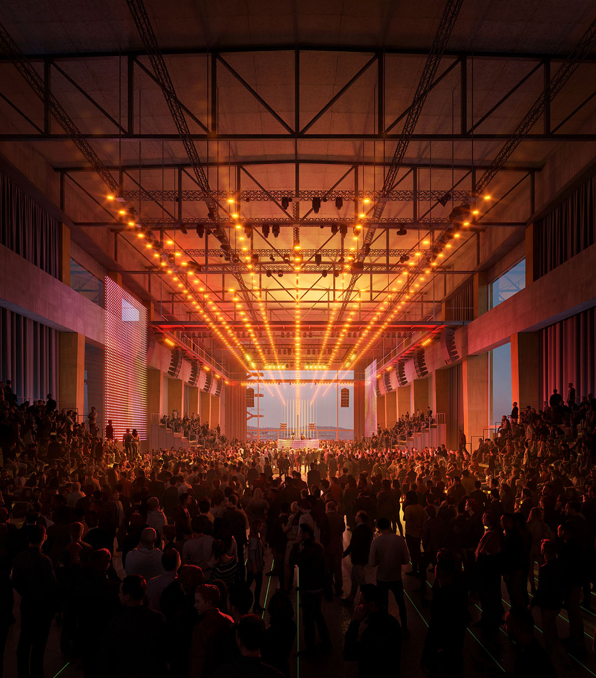 Three large industrial chimneys will characterize the new Catalunya Media City in Barcelona