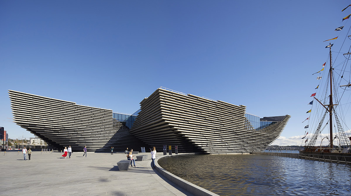 First detailed photos released for Kengo Kuma's cliff-inspired V&A Dundee Museum