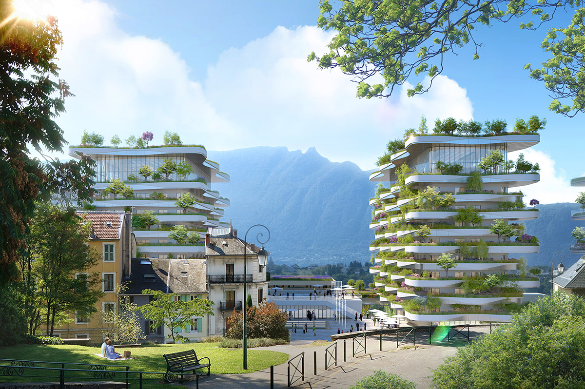 Vincent Callebaut to redesign ancient thermal baths of France with waveform green terraces