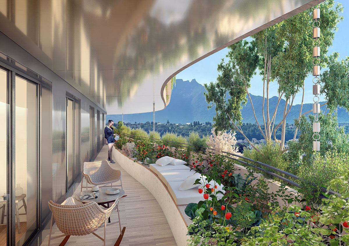 Vincent Callebaut to redesign ancient thermal baths of France with waveform green terraces