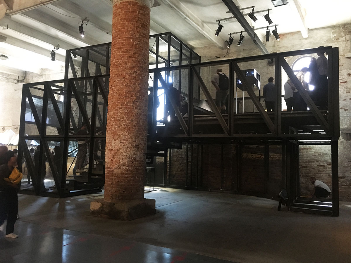 Vector Architects reinterpret Seashore Library with a black-coloured condenser at Venice Biennale