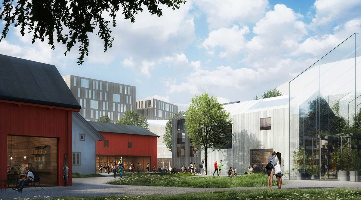 Construction begins on Reiulf Ramstad Architects' Winter Park masterplan in subarea of Lørenskog