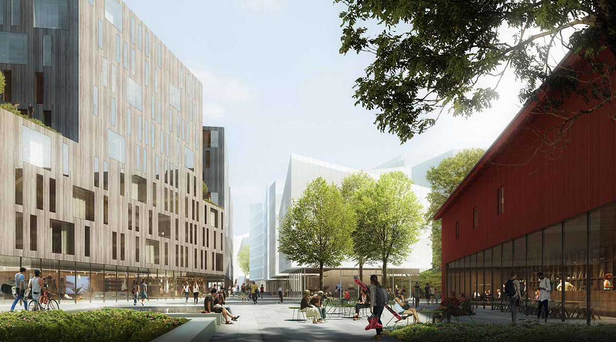 Construction begins on Reiulf Ramstad Architects' Winter Park masterplan in subarea of Lørenskog