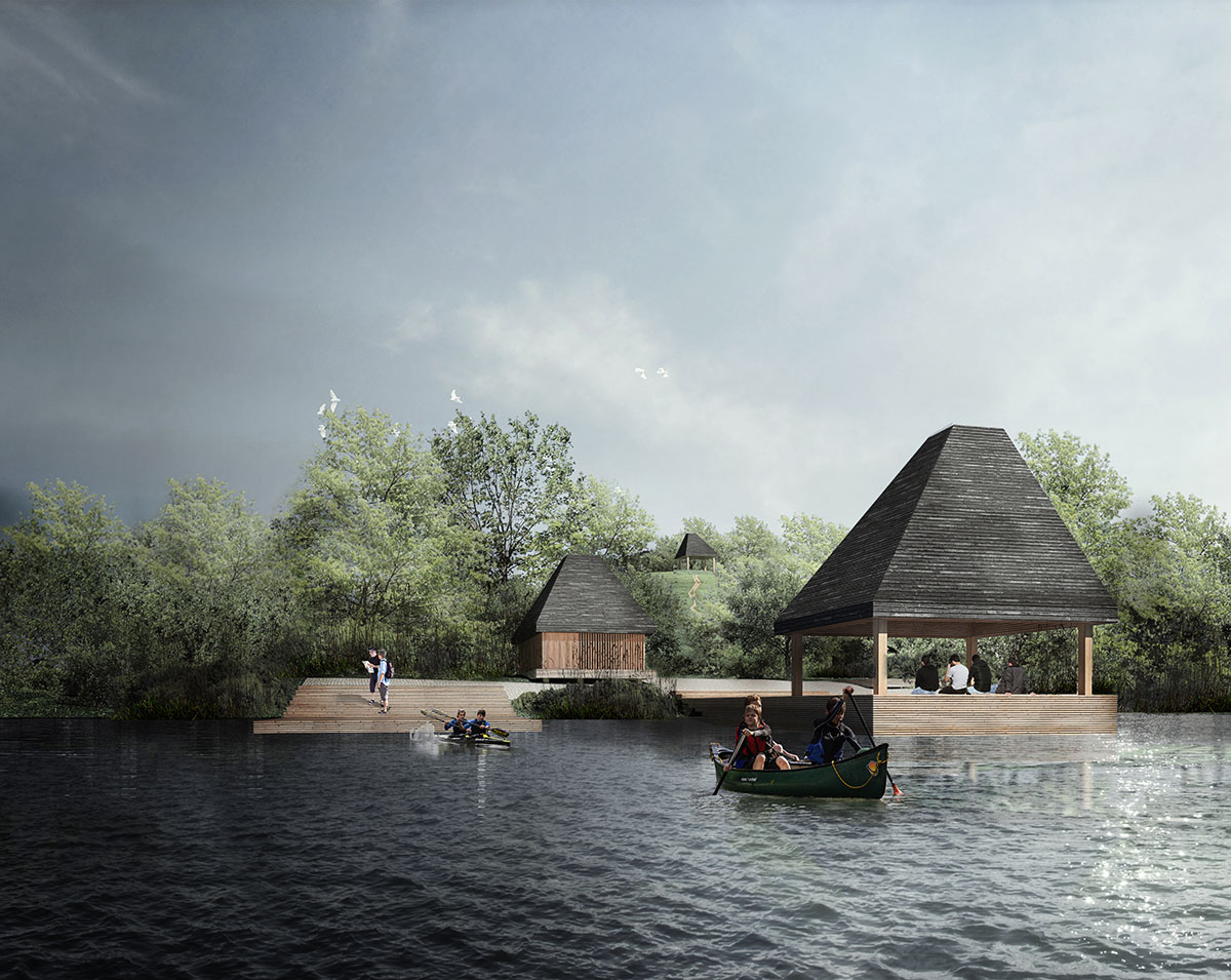 ADEPT to create seven new landmarks featuring wooden roof forms in Amager Nature Park