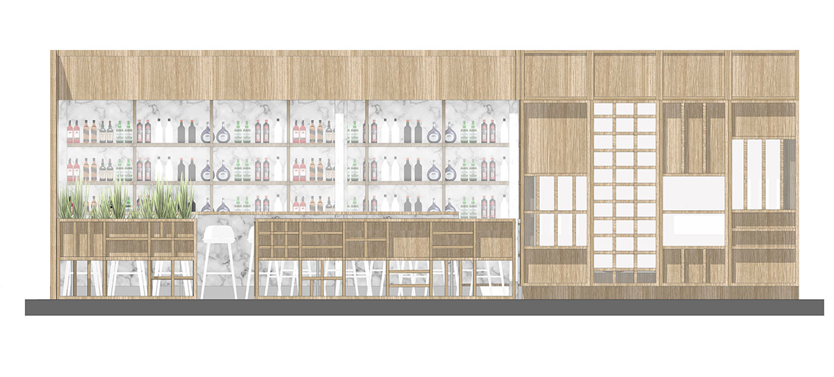 Estudio Montevideo completes Tokin Sushi Bar in Córdoba with potteries hanged from the room