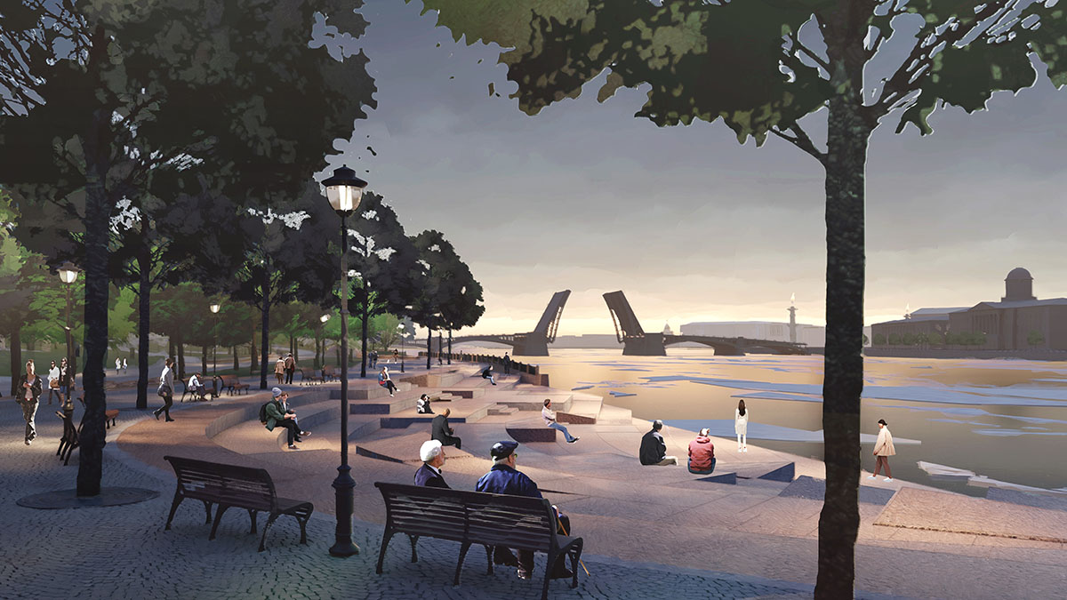 Studio 44 and WEST 8 win Tuchkov Buyan Park Competition in Russia