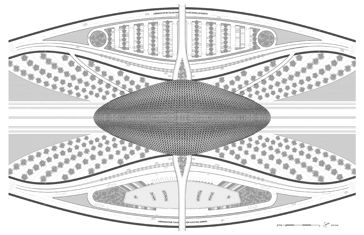 Aidia Studio designs wavy and open latticed roof for Tulum Train Station