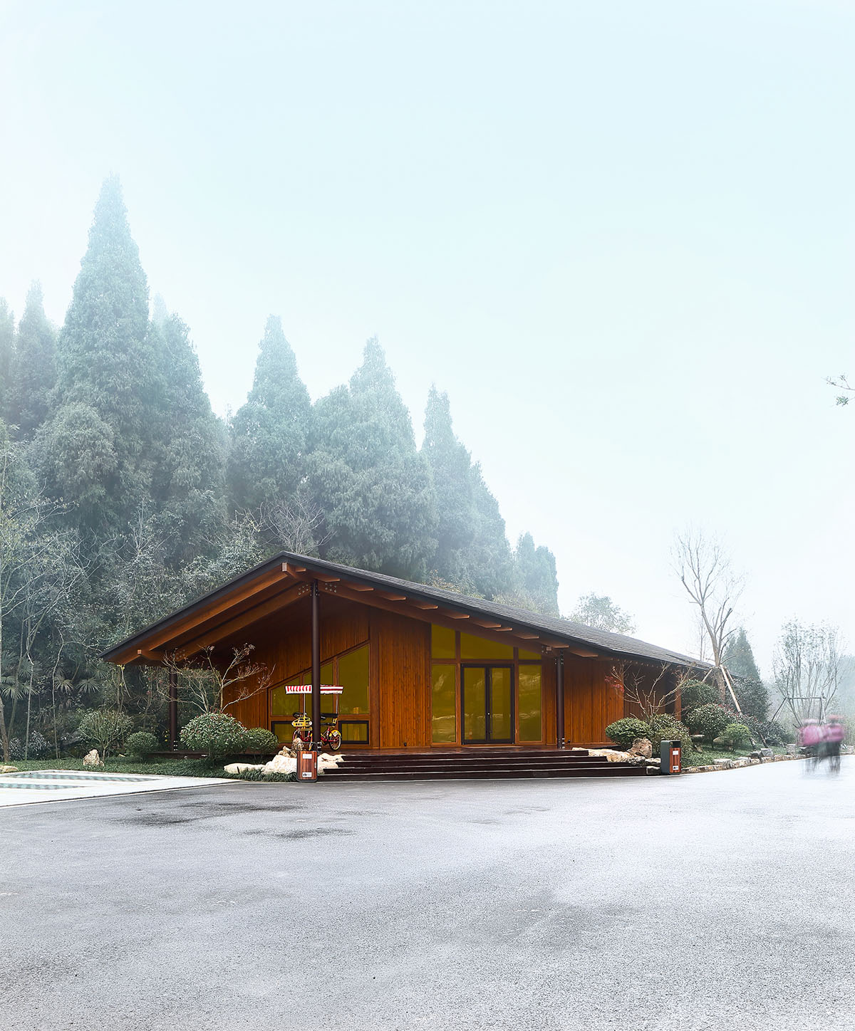 Fan Life built new residential cabins shaped through the original terrain of Hubei Province