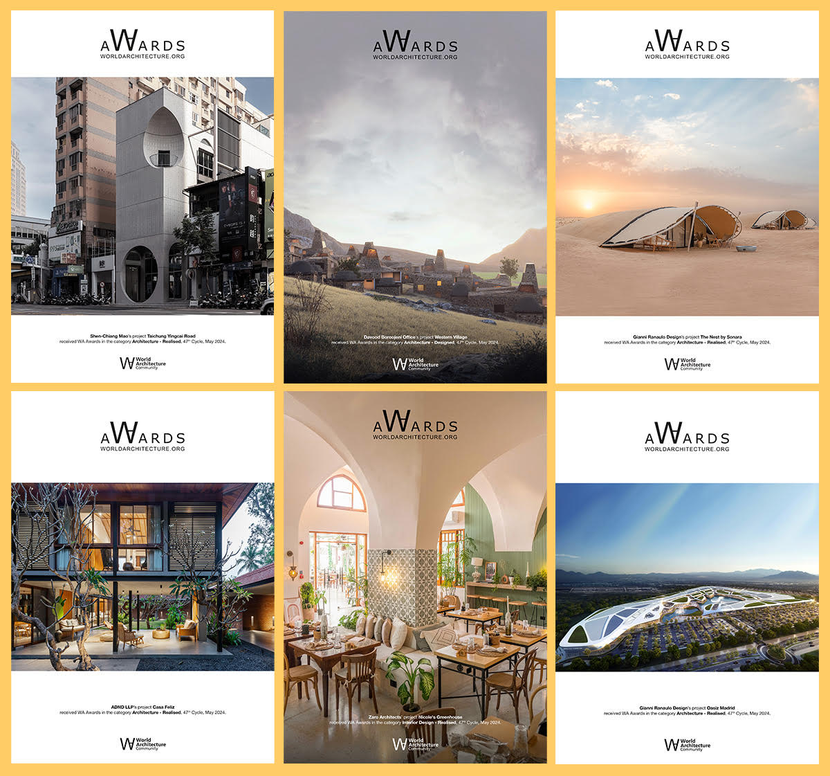 WA Awards 47th Cycle Winner Posters and Certificates are ready to download