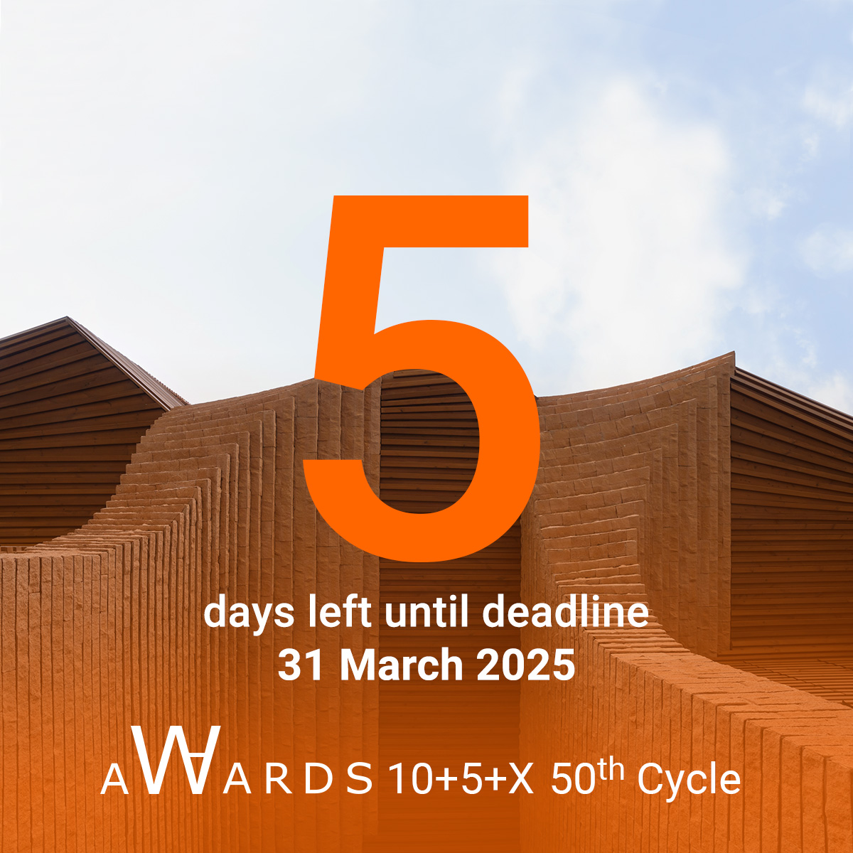 5 days left to enter WA Awards 10+5+X 50th Cycle