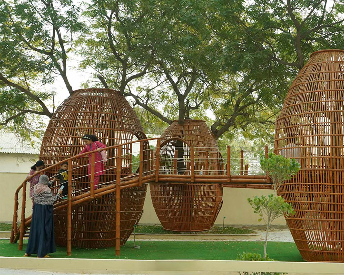 Reconnect Children with Nature - The Bamboo Tree Pod Playscape by Archlore