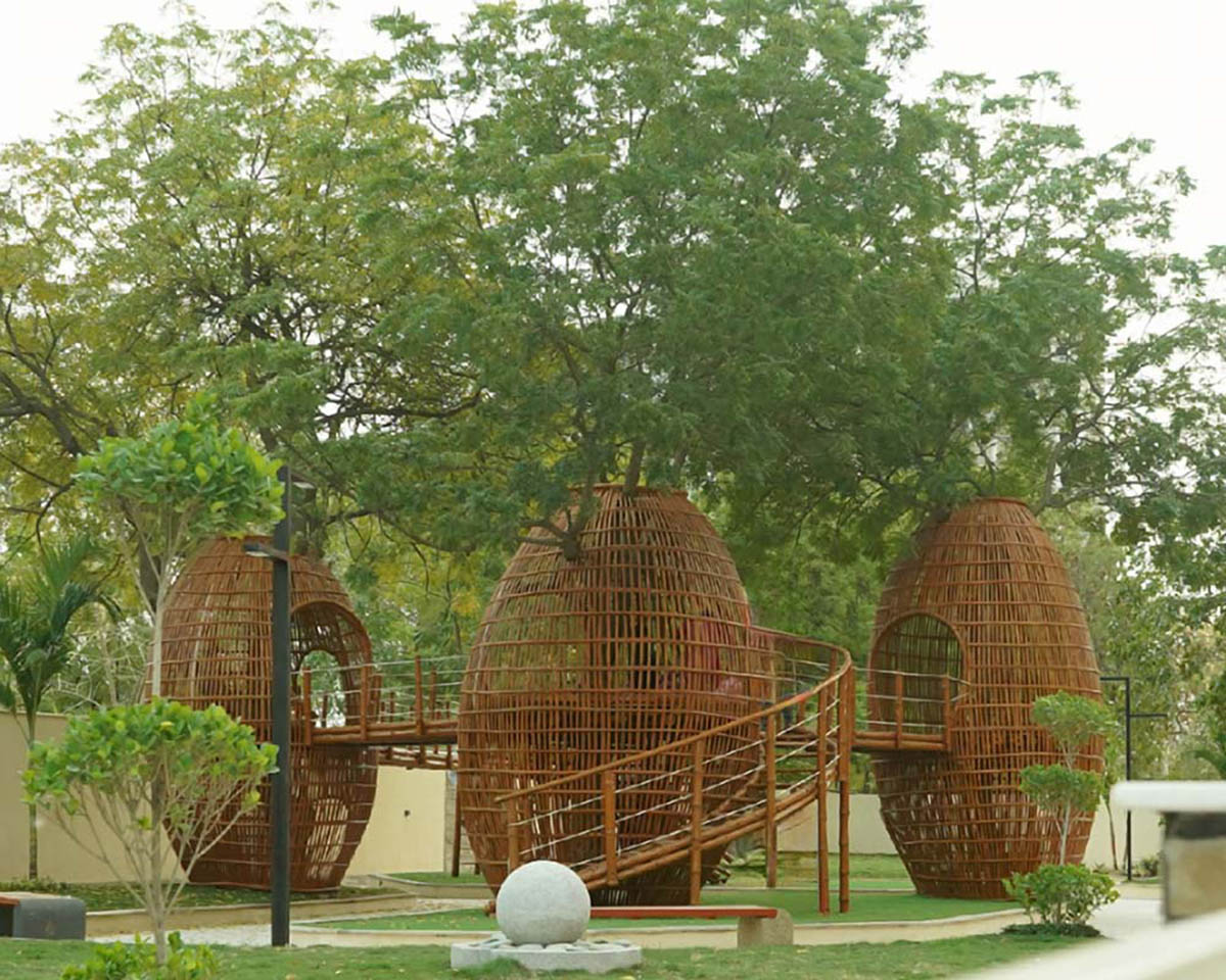 Reconnect Children with Nature - The Bamboo Tree Pod Playscape by Archlore