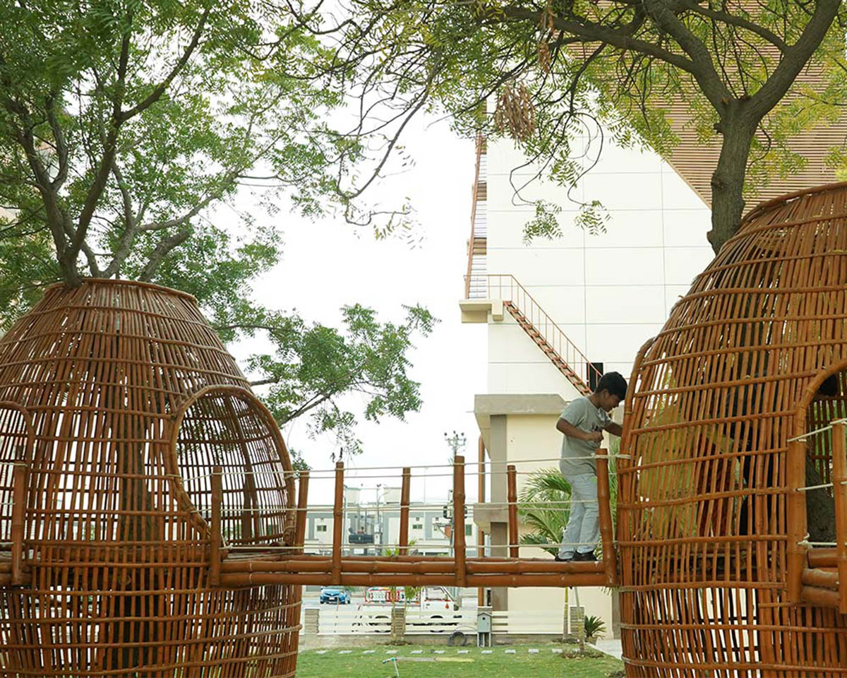Reconnect Children with Nature - The Bamboo Tree Pod Playscape by Archlore