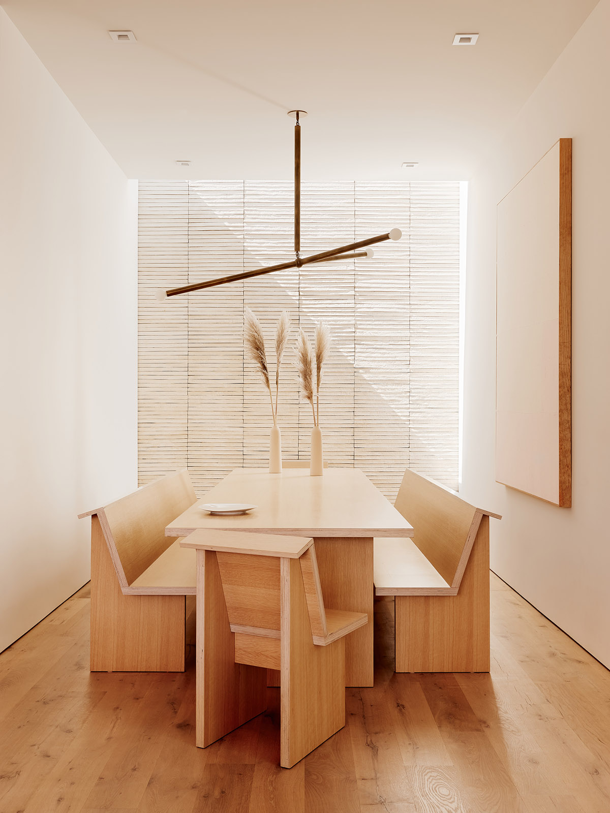 Rustic Canyon designed by Walker Workshop features light-filled and creamy interiors in Los Angeles