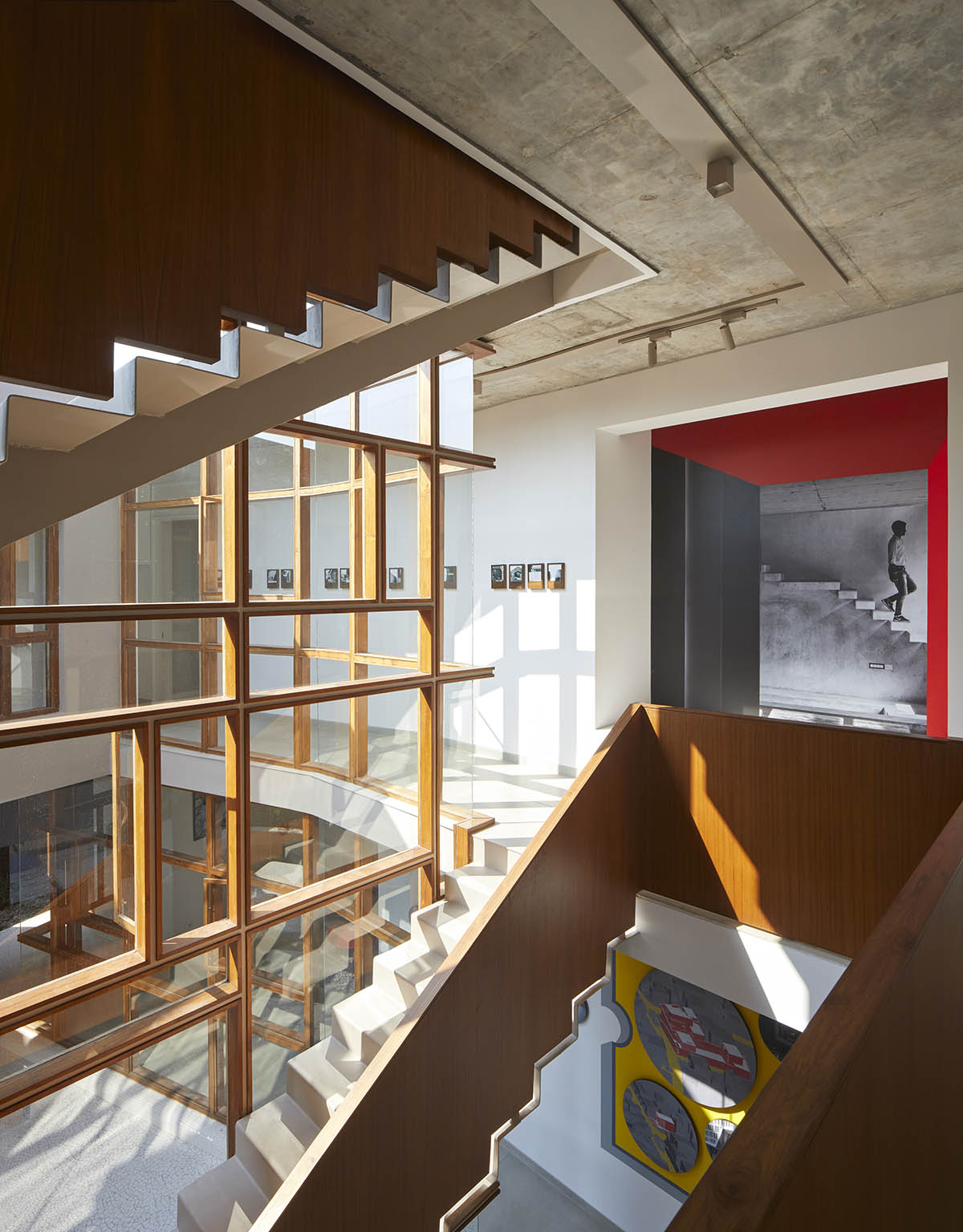 12-foot-tall weathered steel wall ensures privacy and noise-free house in India by Abin Design Studio