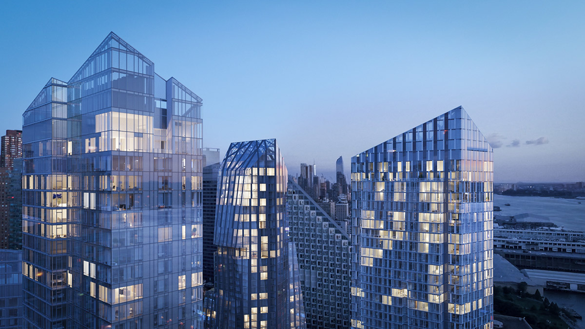 Waterline Square development by Rafael Vi&ntilde;oly, Richard Meier and KPF tops out in Manhattan