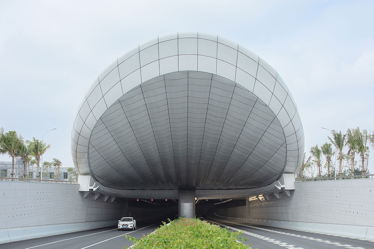 Penda China completes madeleine-shaped portal for Haikou Wenming East Road Tunnel in China