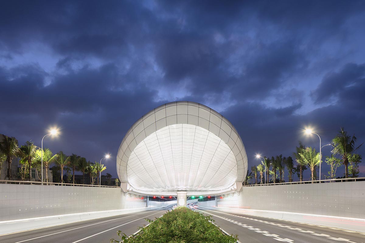 Penda China completes madeleine-shaped portal for Haikou Wenming East Road Tunnel in China