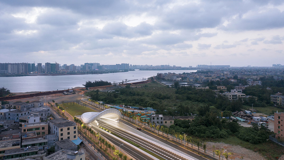 Penda China completes madeleine-shaped portal for Haikou Wenming East Road Tunnel in China