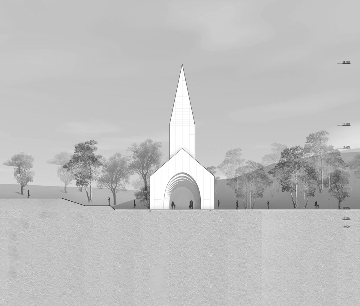 RSAA designs Chamber Church in China with uniform layered slices to allow soft light