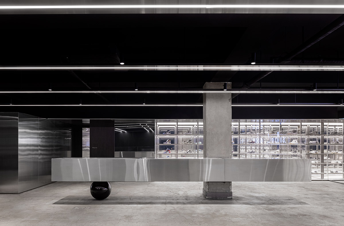 Givenchy store in Seoul has an undulating metal facade