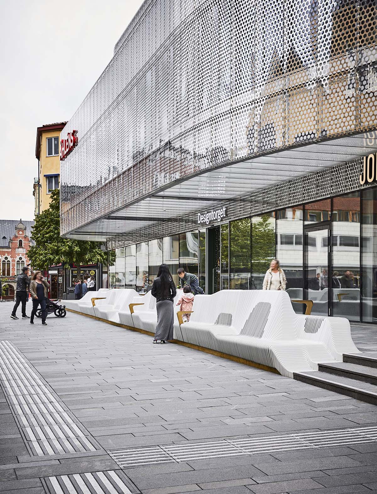 White Arkitekter designs 65-metre undulated public sofa in Uppsala, Sweden
