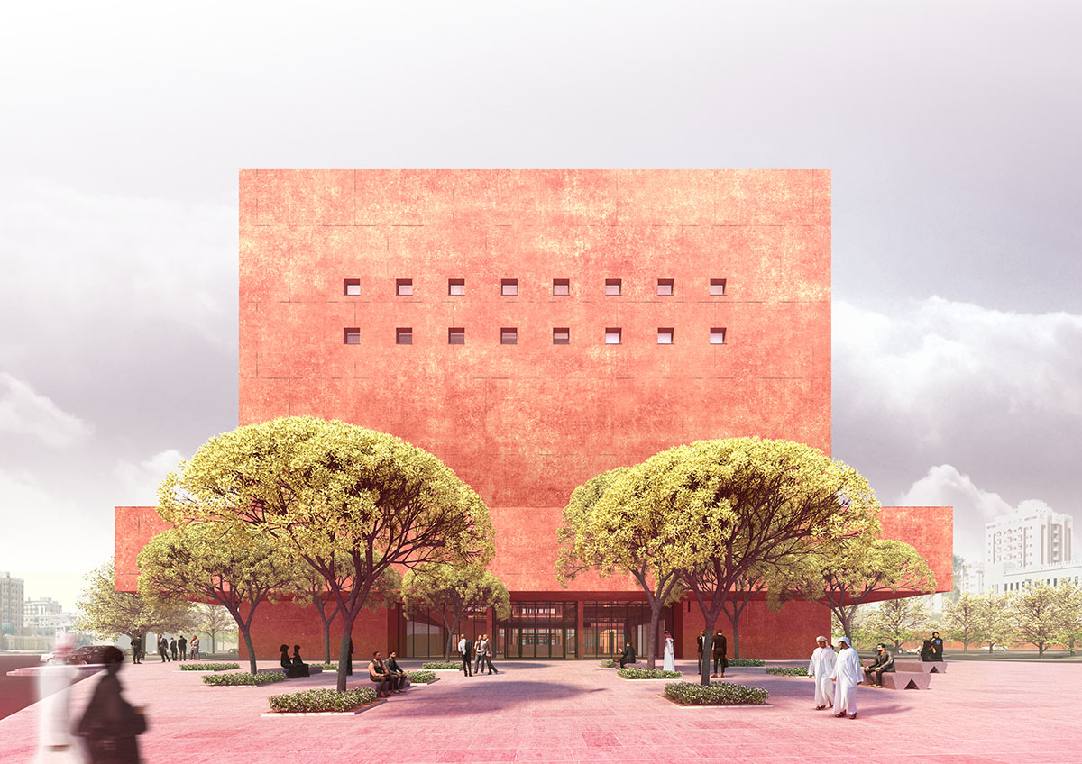 Adjaye Associates reveals design for red-pigmented Africa Institute campus in Sharjah