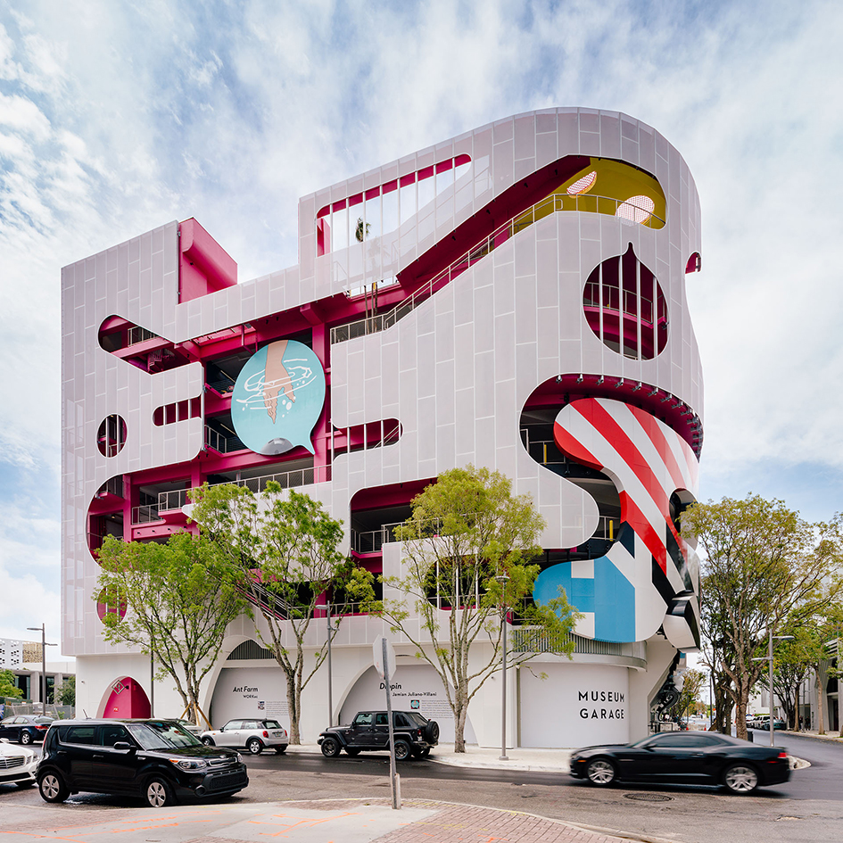 Five architects design aggressively five facades parking garage in Miami's Design District